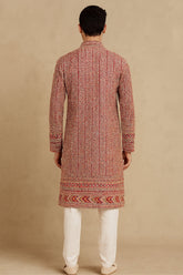 Hot Pink Georgette Sequin Embroidered Kurta Set